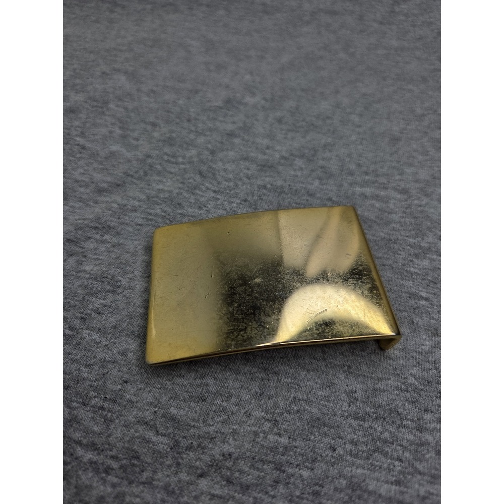 Vintage Officers Equipment Solid Brass Plated Belt Buckle Plain
